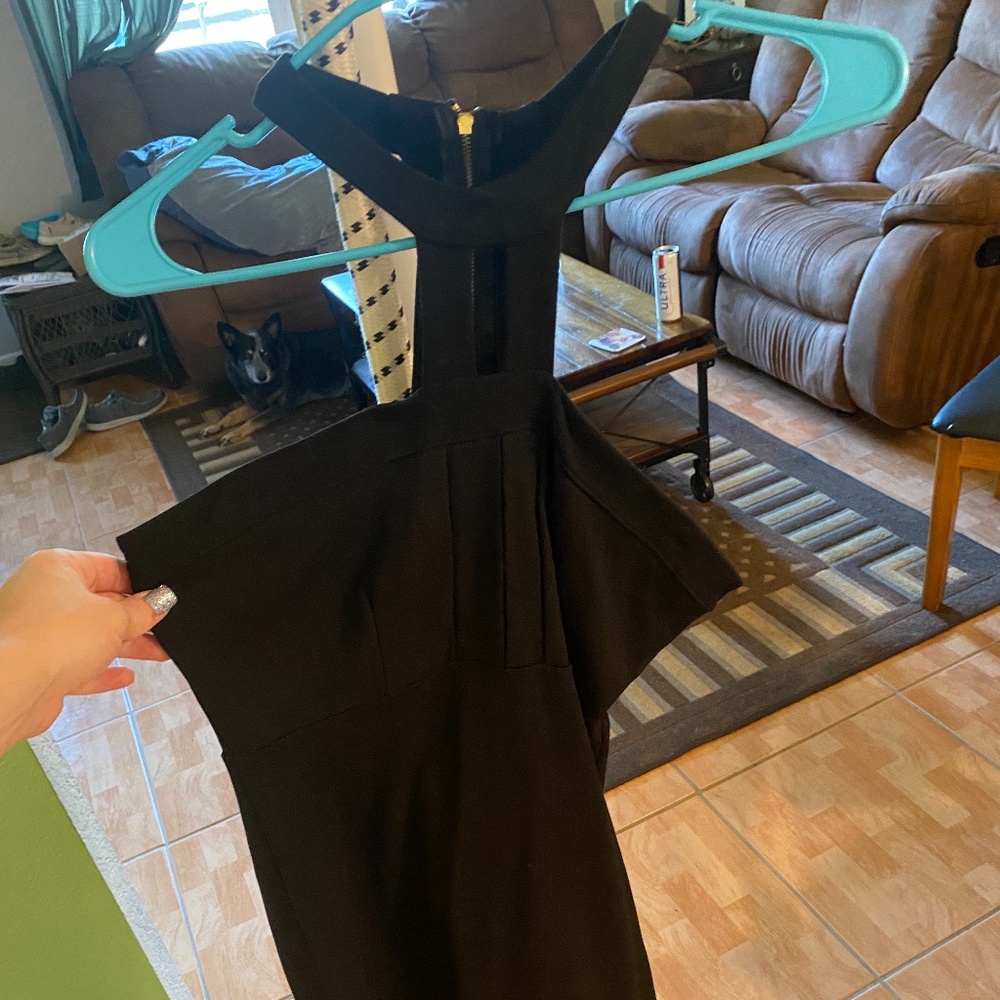 Charlotte Russe BLACK NECK CUT OUT SHORT DRESS